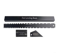 4 PCS Guitar Luthier Tools Set with Neck Straight Edge Fret Leveling Beam Ruler String Height Gauge for Guitar Maintenance and Repair