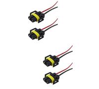 4 pcs H11 Headlight Socket Wiring Harness Female Adapter for Bulbs | Plastic Build, Wire Extension for Lighting Upgrades, Quick Install for Car Owners and Repair Work