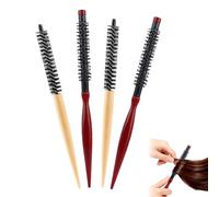 4-PCS Hair Brush Salon Mini Roller - Small Round Nylon Bristles, Curling Brush for Blow Drying & Styling Bangs, Lifting Beard Care