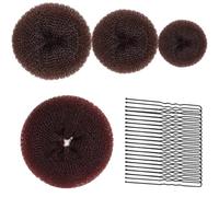 4 Pcs Hair Bun Maker Set,Hair Donuts for Buns,Hair Doughnuts,Mini Hair Bun Donut Shaper,Hair Bun Rings Accessories Small-Medium-Large for Dancer Ballet Girls Kids,Doughnut with 20 Bobby Pins Blonde