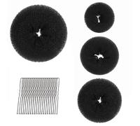 4 Pcs Hair Bun Maker Set,Hair Donuts for Buns Kids,Hair Bun Donut Rings,Doughnuts with 20 Bobby Pins Blonde,Mini Hair Doughnut Shaper Accessories Large-Medium-Small for Ballet Girls Dancer Ballerina