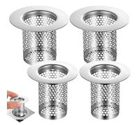 4 Pcs Hair Catcher for Shower Drain, Shower Hair Catcher, Stainless Steel Bathtub Drain Strainer, for Showers Tray Bathroom Sink Filter(2 Sizes)