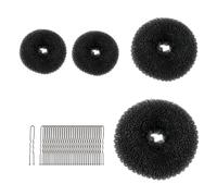 4 Pcs Hair Donuts for Buns, Hair Bun Donut Maker, Bun Rings Donut Bun Shaper Chignon Doughnut Bun Hair Accessories, Hair Doughnuts for Buns DIY Girls Women Dancer Ballerina, with 30 Hair Clips