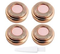 4 PCS Hair Remover Replacement Heads for Flawless Gen 1 Women's Facial Hair Removal Tool Replacement Heads Compatible with Finishing Touch Flawless Generation 1, Includes Cleaning Brush, Rose Gold