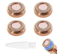 4 Pcs Hair Remover Replacement Heads with 1 Pcs Cleaning Brush Compatible with Gen 2 Finishing Touch Flawless Facial Hair Removal Tool for Women, Facial Hair Remover Replacement Heads, Rose Gold