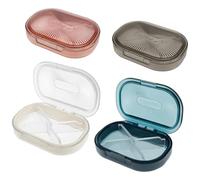 4 Pcs Hair Tie Organizer,Travel Portable Cotton Bud Holder,Clear Flosser Dispenser with Lid,Lightweight Storage Organizer for Small Items,Hair Accessories,Home Offices Business Trips