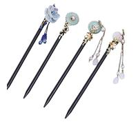 4 Pcs Hairpins Flower Tassel Wooden Hair Sticks Classic Chinese Classical Hairpins, Vintage Hairpin Hair Clasp, Hair Accessories