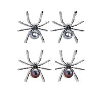 4 Pcs Halloween Spider Brooch for Women Men Halloween Pearl Spider Pins Animal Pins for Backpack Hat Halloween Party Accessories Gifts, alloys, no gemstone