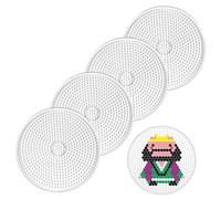 4 Pcs Hama Bead Pegboards, Clear Plastic Fuse Beads Ideal for DIY Handmade Products (Round)
