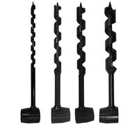 4 Pcs Hand Auger Wood Drill Bit Set, For Woodworking and DIY Projects, High Carbon Steel Bushcraft Auger, Manual Twist Drill, Survival Settlers Wrench Tool
