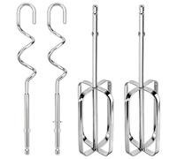 4 Pcs Hand Mixer Attachments Replacement for Hamilton Beach Mixer 62632R 62682RZ 62692 62695V 64699 62630R 62633R 62580, Stainless Steel Hand Mixer Replacement Beaters and Dough Hooks