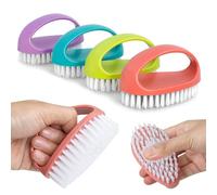 4 Pcs Hand Nail Brushes, Firm Bristle Nylon Brush for Cleaning Nails & Toes, Handle Grip Nail Brushes Deep Clean Scrubber for Mechanics Gardeners Hand Under Nails Toe(COLOR:4 colours)
