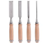 4 PCS Handmade Wood Chisel Chrome Vanadium Steel Chisel with Wooden Handle for Woodworking Woodworking Tool Set