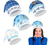 4 Pcs Happy Hanukkah Hats Blue Santa Hat Oy To The World Stocking Hats Velvet Jewish Hats Hanukkah Decorations Chanukah Party Decorations Hanukkah Gifts Costume Accessories Party Supplies