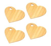 4 Pcs Heart Shaped Cutting Board, Wooden Cheese Serving Tray, Decorative Charcuterie Boards, Multipurpose Cheese Platter Chopping Board for Anniversary, Birthday, Christmas, 21x17.5x1.1cm