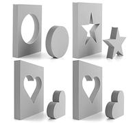 4 Pcs Heart Star, Circle Stamping Foam Grey Moldable Foam Stamps Plastic Dry Foam Stamp Pad Cut and Dry Foam Stamping Foam Block for for Sculpture, Modeling, DIY Arts and Handicrafts Projects