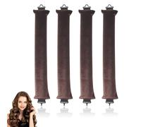 4 Pcs Heatless Blowout Rods, Brown Overnight Blowout Rods, Heatless Curls, Heatless Curling Rod, Blow out Rods - No Heat Curls to Sleep for Curl Rods, Women Long Hair for All Hair