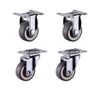 4 Pcs Heavy Duty Caster Wheels 2 Inch Soft Rubber Swivel Casters for Furniture Trolley Kitchen Cabinet(2 Fixed+2 Universal)