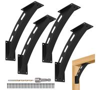 4 Pcs Heavy Duty Curved 45 Degree Angle Brackets -Wood Post Beam Corner Support Brackets for Gazebo,Patio,Porch,Log Cabin and More