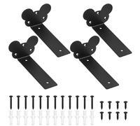 4 Pcs Heavy Duty Floating Shelf Brackets for Shelves L Shaped Support Brackets Wall Mounted, Metal Scaffold Board Shelf L Braces (Mouse Style, Black 6 inch)