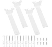 4 Pcs Heavy Duty Floating Shelf Brackets for Shelves L Shaped Support Brackets Wall Mounted, Metal Scaffold Board Shelf L Braces (White, 10 inch Deer Horn Style)