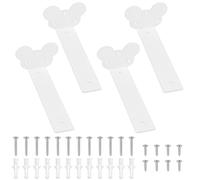 4 Pcs Heavy Duty Floating Shelf Brackets, White Shelf Brackets Heavy Duty, Wall Brackets for Shelves, Metal Shelf Brackets, Scaffold Board Shelf Support Brackets(White/Mouse Ears, 200mm/7.8“)