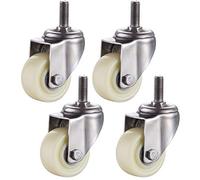 4 Pcs Heavy Duty Nylon Casters with Brake 50mm Swivel Castors for Furniture M8 M10 M12 Bolts 400KG Load Capacity Ideal for Moving Heavy Items
