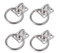 4 Pcs Heavy Duty Pad Eye Plate,Hay Nets for Horse Tie up Rings,Galvanized Tie Down Rings,Security Wall Ceiling Tie Ring on Plate Hooks,Hanging Chain Ring for Dog,Animal,Tether,Swing Suspension