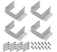 4 Pcs Heavy Duty Post Base Brackets - Sturdy Wood Fence Pergola Post Support for Deck Railing, Silver Finish(95x95x80mm)