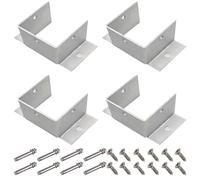 4 Pcs Heavy Duty Post Base Brackets - Sturdy Wood Fence Pergola Post Support for Deck Railing, Silver Finish(50x50x60mm)