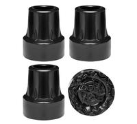 4 Pcs Heavy Duty Rubber Ferrules for Walking Sticks, 19mm Inner Diameter Non-Slip Replacement Cane Tips, Black Walking Stick Rubber Ends for Standard Canes & Crutches, Durable Cane Accessories