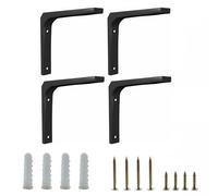 4 Pcs Heavy Duty Shelf Brackets, 100x100x20mm Metal Corner Braces, 90 Degree L-Shaped Joinery Support, Furniture Repair Fixing for Wood Timber and Cabinets, Rust Resistant Finish