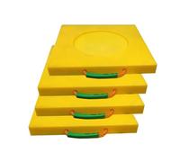 4 Pcs Heavy Duty Stabilizer Pads for C Truck Trailer, Square Polyethylene RV Jack Pads with Handle, Ideal for Uneven s, Gravel, Tree Roots, Dirt (60x60x5cm/23.6x23.6x2inch)