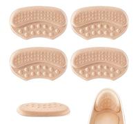 4 PCS Heel Cushion Pads and Heel Grips for Ladies Shoes, Soft Gel Heel Protectors for Half Size Too Big or Loose Shoes, Anti-Slip Shoe Inserts to Prevent Rubbing and Blisters, only Beige