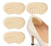 4 PCS Heel Cushion Pads, Self-Adhesive Heel Cushion Inserts, Anti Slip Heel Pads for Half Size Too Big or Loose Shoes, Heel Grips to Prevent Slipping Out, Rubbing and Blisters