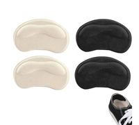 4 PCS Heel Cushion Pads, Self-Adhesive Heel Grips Inserts for Boots Loose Shoes Too Big, Reusable Heel Guards Liners for Women Men, Improve Shoe Fit