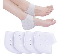4 Pcs Heel Cushion Pads Silicone Heel Protector Heel Cups Heel Sleeves Heel Support for Plantar Fasciitis Heel Pain Dry Cracked HeelsGel Heel Cups for Men & Women