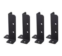 4 Pcs Height Wood Fence Pergola Post Base Bracket, 5 in / 12.7 cm Height, Black Metal Post Anchor for Deck Railing, Porch, Garden Supports, 1.5 in / 3.8 cm U-Opening Width