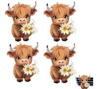 4 Pcs Highland Cow Car Accessories Vent Clips