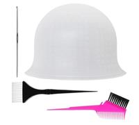 4 Pcs Highlights Hair Dye Kit, Highlighting Cap, Highlight Cap, Professional Reusable Highlighting Caps With Hook Salon Hairdressing Dyeing Staining Tools For Women Men, Pre-Punched With Holes