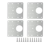 4 PCS Hinge Repair Plate,Stainless Steel Fix The Hinge Side Plate Repair Piece with Mounting Screws for Wood, Furniture, Shelves, Cabinet