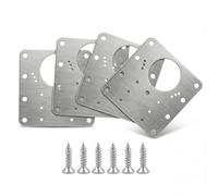 4 Pcs Hinges Repair Brackets, Stainless Steel Hinges Repair Plates with Holes, Kitchen Cupboards Cabinets Doors Hinges Flat Fixing Joining Mending Plates Braces Brackets, with 24 Pcs Screws