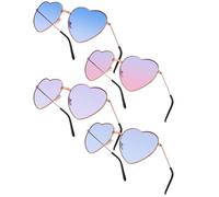 4 Pcs Hippy Specs Sunglasses Retro Heart Shaped Sunglasses 60's 70's Style Glasses Festival Accessories for Hippie Accessories Party Favor (Gradient Blue)