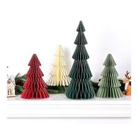 4 Pcs Honeycomb Paper Christmas Tree with Magnetic Closure, 8" 13" Reusable 3D Honeycomb Paper Tree Table Decorations Centerpieces for Christmas Decorations Indoor Holiday Party Decor Xmas Gift