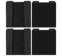 4 Pcs Hook and Loop Patches Board, 10cm x 10cm Black Molle Patch Panel for Patches Display Board Badges and Insignia Patch