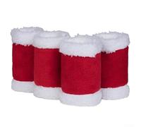 4 Pcs Horse Leg Wraps for Training and Equestrian Use, Red and White Festive Design, 20 cm x 32 cm, Compatible with Most Horses, Fleece-Lined for Warmth and Protection(22*32*2cm Solid color style)