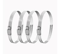 4 Pcs Hose Clamps Set, Adjustable 304 Stainless Steel Duct Clamps Hose Clamp, Home Steel Hose Pipe Clamps Gear Gas Water Pipe Ducting Clamp for Flexible Hose Tube Assortment Kit