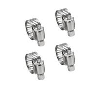 4 Pcs Hose Clips, Worm Drive Pipes Hose Clamps, Adjustable 6-12mm Range Stainless Steel Hose Clip, Rust Resistant Duct Clamp for Securing Hoses and Pipes Tube