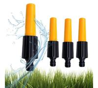 4 PCS Hose Nozzles, Rotate Nozzle to Adjust The Water Flow, ABS Plastic Garden Spray Gun Spray Nozzle, Hosepipe Sprayer Head for Watering Plants Car Washing Shower Pet (Yellow)