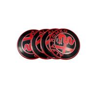 4 Pcs Hub Centre Caps for Alfa Romeo Mito Giulia Giulietta 147 155 156 159 65MM, Wheel Centre Sticker Rim Protectors Badge Logo Wheel Protectors Wheel Trims Wheel Centre Caps,Black Red